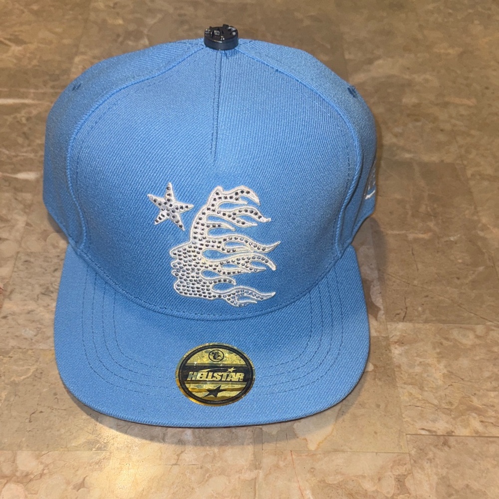 Blue Embellished Men's Cap